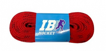 Шнурки хоккейные IB Hockey 244 см красные с пропиткой