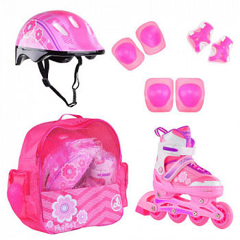 Комплект роликовый FLORET white-pink-violet (S (31-34) )