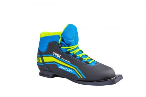 Ботинки лыжные детские TREK Snowy1 черный (лого лайм неон) NN75