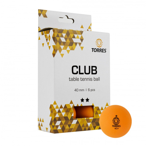 Мяч н/т Torres Club 2* TT21013, 40мм, оранжевый