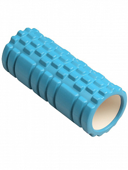 Ролик массажный для йоги INDIGO PVC 14*33 см / IN077 (голубой)