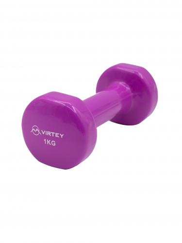 Гантель виниловая Virtey 1 кг LKDB-504A pink (1шт)