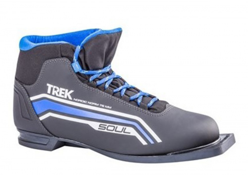 Ботинки лыжные TREK Soul3 (черный, лого синий) 75