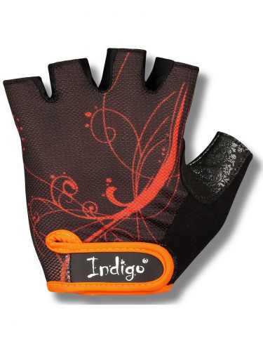 Перчатки для фитнеса INDIGO SB-16-1743 женские чёрно-оранжевый
